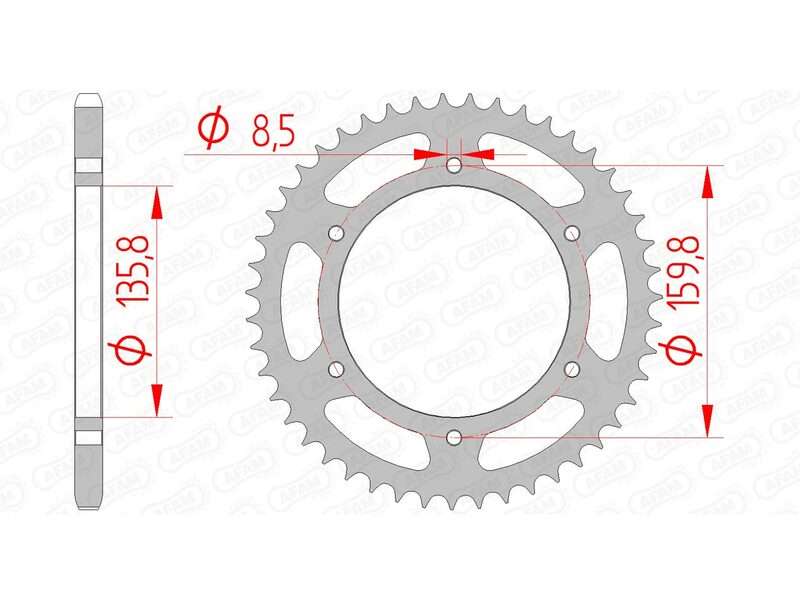 AFAM Steel standard Sprock arrière 35304 - 520