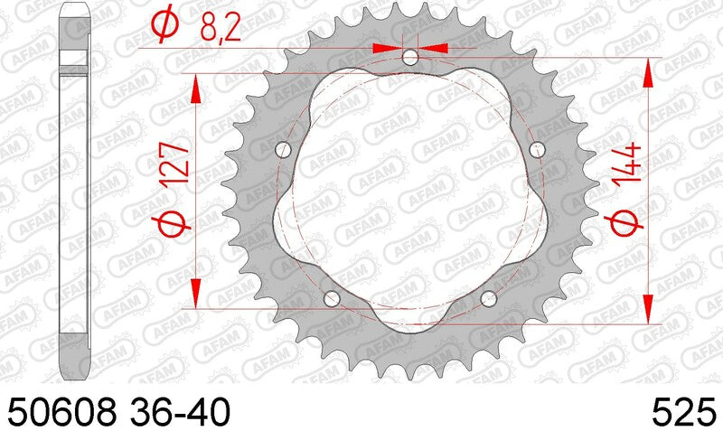 AFAM Steel standard SPROPET 50608 - 525 - nécessite un support de spropet arrière AFAM