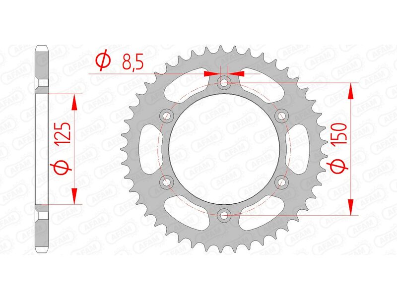 AFAM Steel standard Sprock arrière 71304 - 520