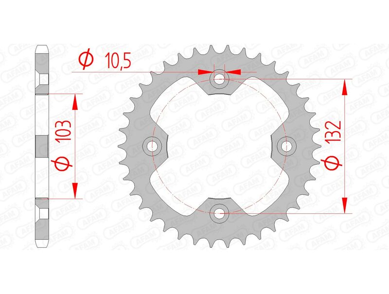 AFAM Steel standard Sprock arrière 71305 - 520