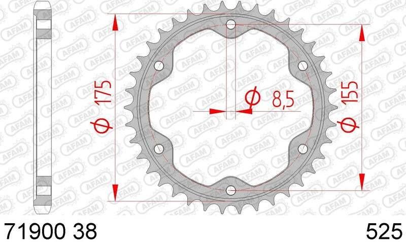 AFAM Steel standard Sprock arrière 71900 - 525