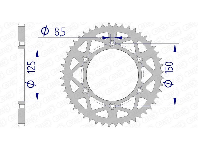 AFAM en aluminium arrière parlé 72304 - 520