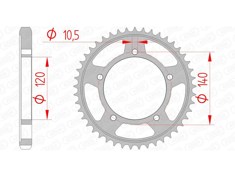 AFAM Steel standard Sprock arrière 86603 - 530