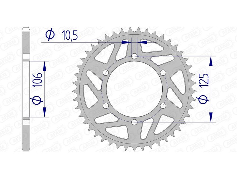 Pignon arrière en aluminium AFAM 87606 - 520