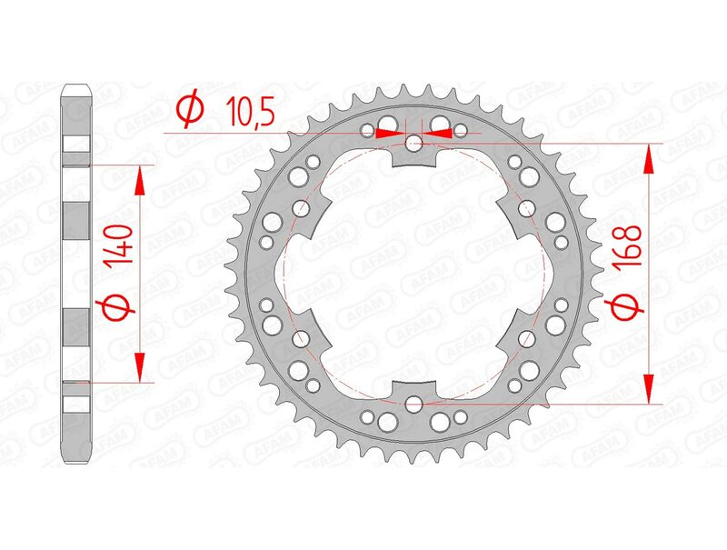 AFAM Steel Standard bakdrev 92635 - 525, kompatibelt med BMW F 650, F 700 och F 800 modeller. Högkvalitativt stål för optimal prestanda.