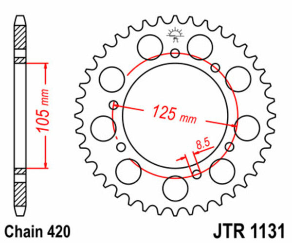 JT Sprock's Steel Standard Rear Sprock 1131 - 420 JTR1131.53