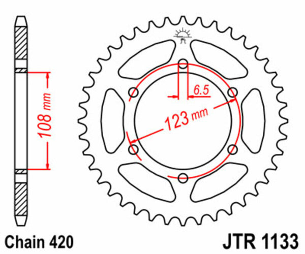 Pignon arrière standard en acier de JT Sprock 1133 - 420 JTR1133.53