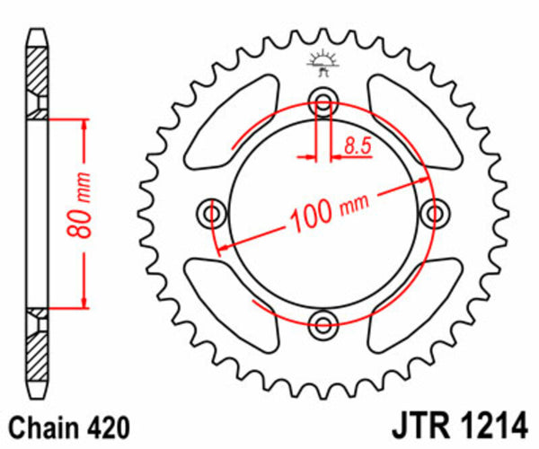 Sprock arrière standard en acier de JT Sprock 1214 - 420 JTR1214.36