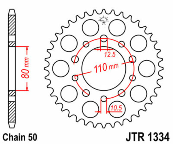 Sprock arrière standard en acier de JT Sprock 1334 - 530 JTR1334.44