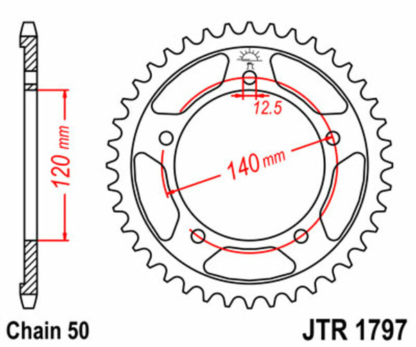 Sprock arrière standard de JT Sprock's Steel 1797 - 530 JTR1797.41