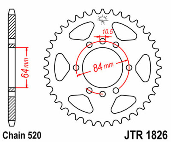 JT Sprock's Steel Standard arrière Sprock 1826 - 520 JTR1826.42
