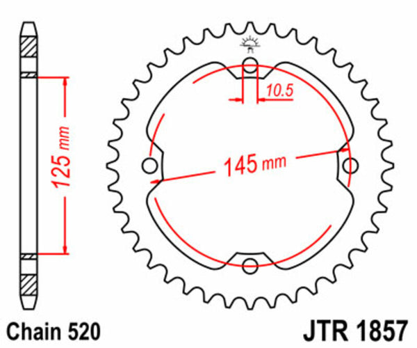 JT Sprock's Steel Standard arrière Sprock 1857 - 520 JTR1857.42