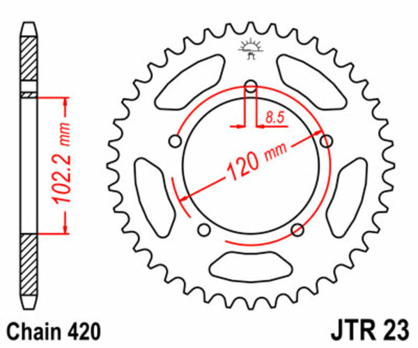 JT Sprock's Steel Standard Rear Sprock 23 - 420 JTR23.47