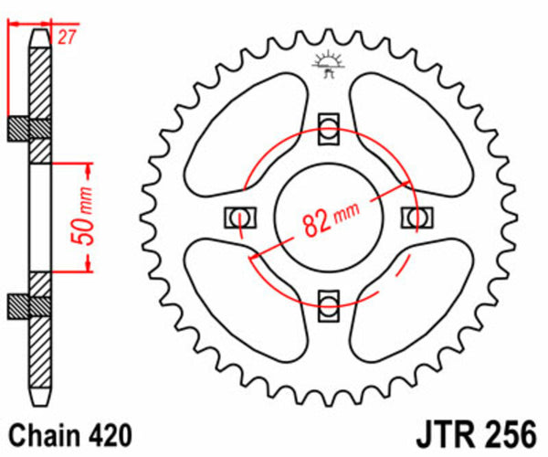 Sprock arrière standard en acier de JT Sprock 256 - 420 JTR256.43