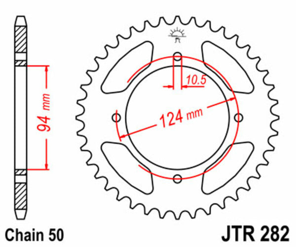 JT Sprock's Steel Standard Rear Sprock 282 - 530 JTR282.37