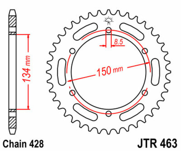 Sprock arrière standard en acier de JT Sprock 463 - 428 JTR463.50