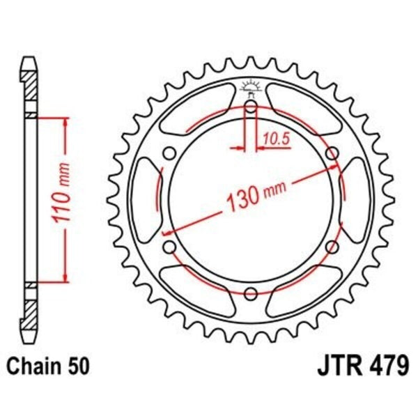 JT Sprock's Zinc Standard arrière Sprock 479 - 530 JTR479.46ZBK