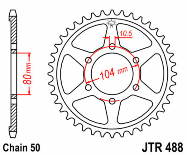 Sprock arrière standard en acier de JT Sprock 488 - 530 JTR488.42