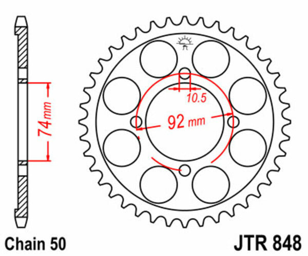 JT Sprock's Steel Standard arrière Sprock 848 - 530 JTR848.39