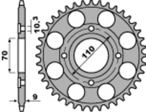 PBR Standard C45 en acier Sprock arrière 247 - 520 247 36 C45