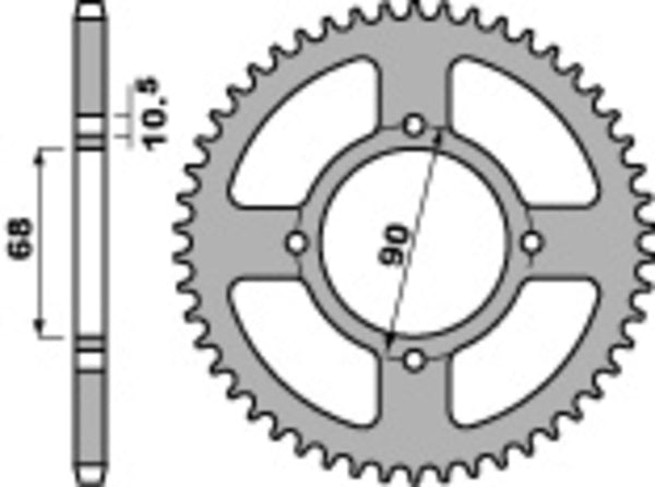 PBR Standard C45 Sprock arrière en acier 256 - 520 256 42 C45