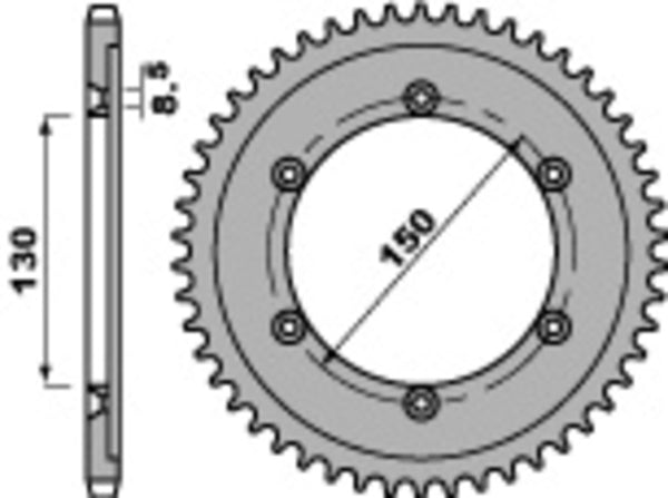 PBR Standard C45 en acier Sprock arrière 4374 - 428 4374 51 C45
