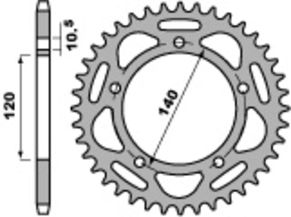 PBR Standard C45 en acier Sprock arrière 4397 - 520 4397 45 C45