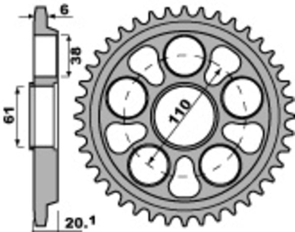 Pbr ultra -light aluminium hard anodisé arrière 4420 - 520 4420 41 LD