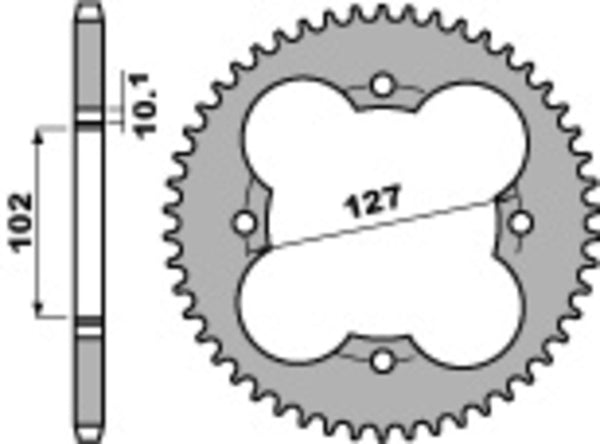 PBR Standard C45 en acier Sprock arrière 4480 - 520 4480 37 C45
