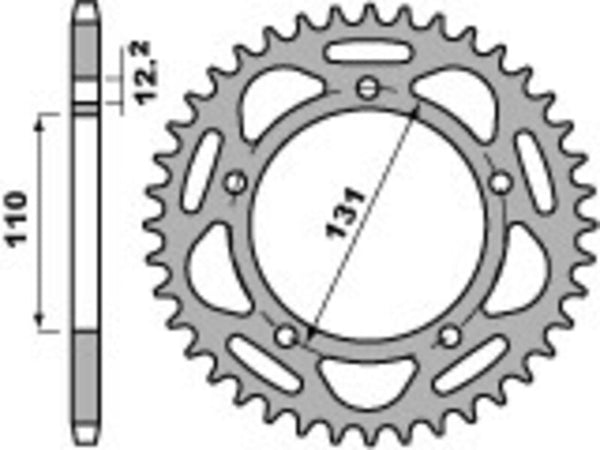 PBR Ultra -Light Aluminum Hard Anodized Rear Sprock 4586 - 520 4586 46 LD