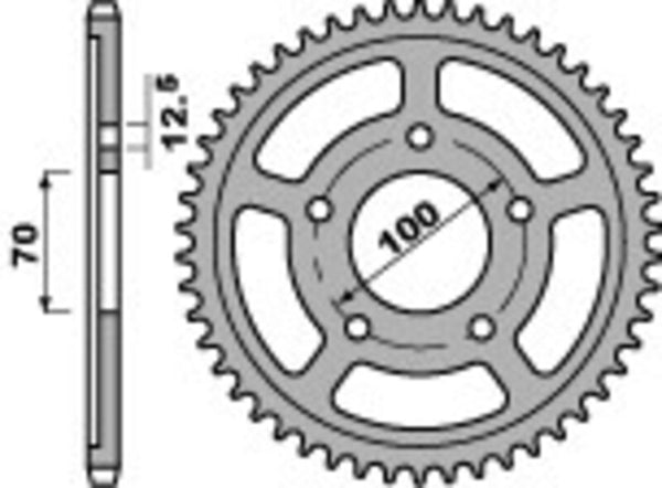 PBR Standard C45 en acier Sprock arrière 4646 - 525 4646 45 C45