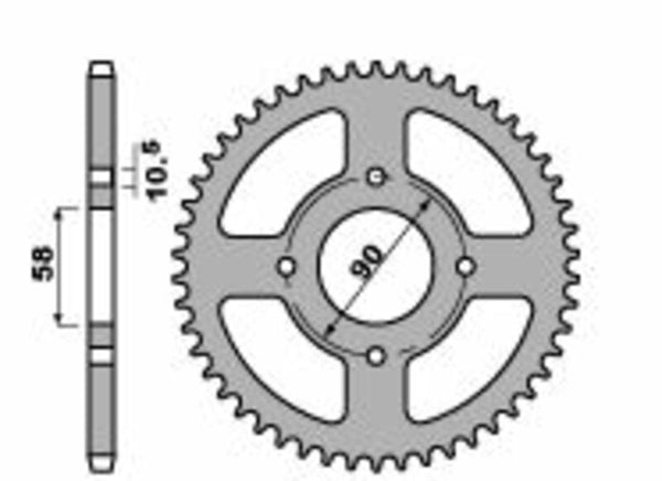 PBR Standard C45 en acier Sprock arrière 4668 - 520 4668 45 C45