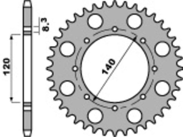 PBR Standard C45 en acier arrière arrière 491 - 520 491 47 C45