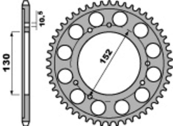 PBR Standard C45 en acier Sprock arrière 713 - 530 713 46 C45