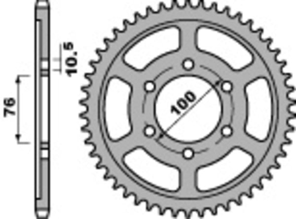 PBR Standard C45 Sprocket arrière en acier 825 - 530 825 47 C45