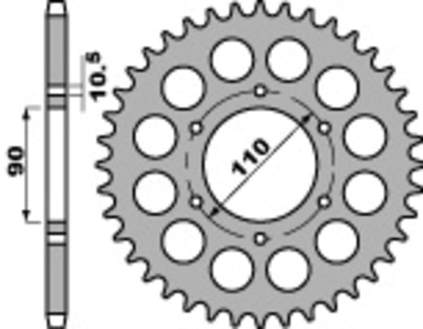 PBR Standard C45 en acier Sprock arrière 850 - 530 850 33 C45