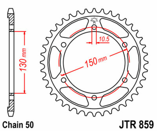 JT Sprock's Steel Standard arrière Sprock 859 - 530 JTR859.46