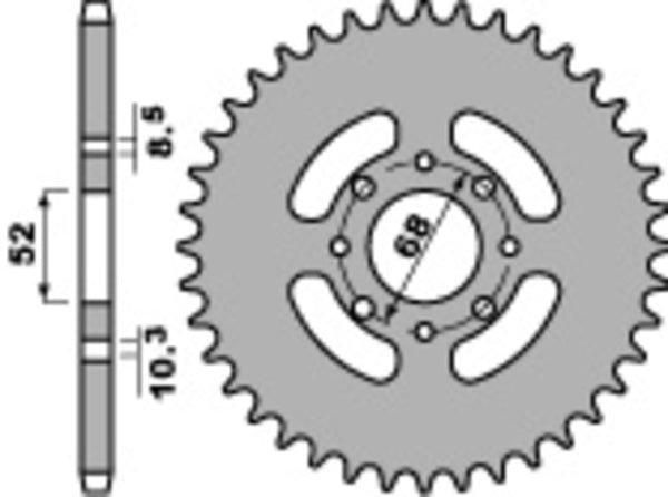 PBR Standard C45 en acier Sprock arrière 802 - 428 802 50 C45