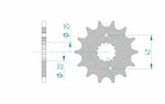 AFAM Steel Standard Front Sprocket 22304 - 520, reservdel för Suzuki RG 250 Gamma 1986-1987. Teknisk ritning med dimensioner för exakt montering.