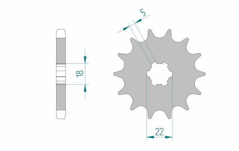 AFAM Steel Standard Front Sprock 22501 - 530