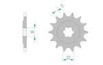 AFAM Steel Self-Cleaning Front Sprocket 24201 - 520 med måttspecifikationer för Kawasaki KX 125 årsmodeller 1994-2008. Hållbart stålmaterial och självrengörande design.