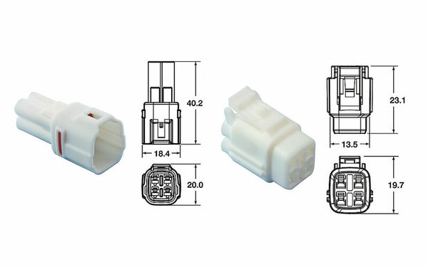BIHR 4-PLUGS Connexion Connecteurs Set 090 SMTO Série OE Type Ø0.58 mm² / 1,25 mm²-5 SET-90SMTO.4P