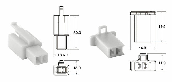 BIHR 2-PLUGS Connector Connecteurs 110 ml Type OE Ø0,5 mm² / 0,85 mm²-5 SET-110ML.2P