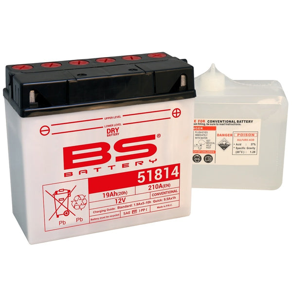 Batterie BS batterie conventionnelle avec emballage acide - 51814 (12c16a -3b)