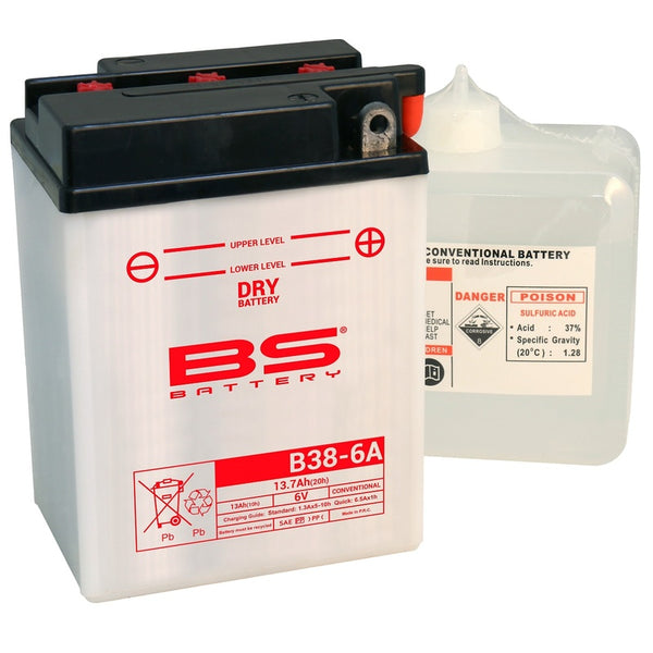 BS Battery Conventional with Acid Pack - B38-6A 