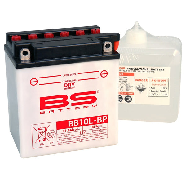 BS Battery High-Performance Battery with Acid Package - BB10L-BP 