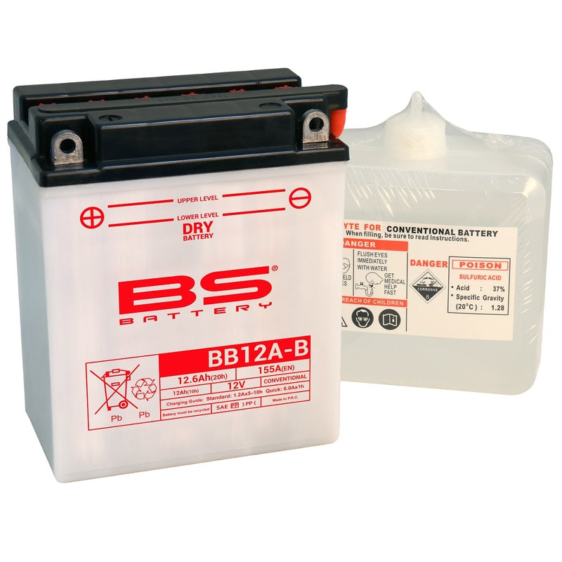 Batterie BS Batterie haute performance avec pack d'acide - BB12A -B