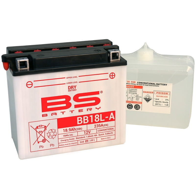 Batterie BS Batterie haute performance avec pack d'acide - BB18L -A