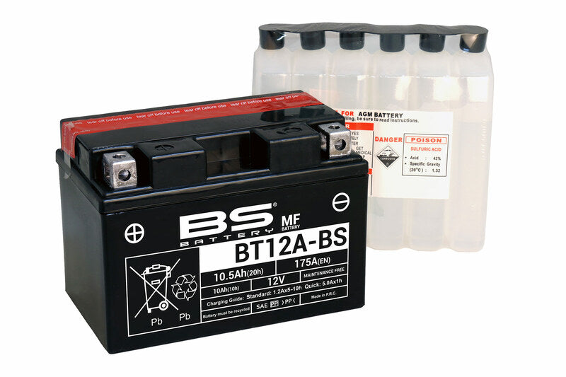 BS Battery Battery Maintenance Free With Acid Pack - BT12A -B