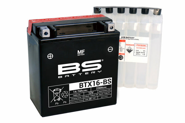 BSTENANCE DE BATTERIE BS - Batterie libre avec emballage acide - BTX16 -B